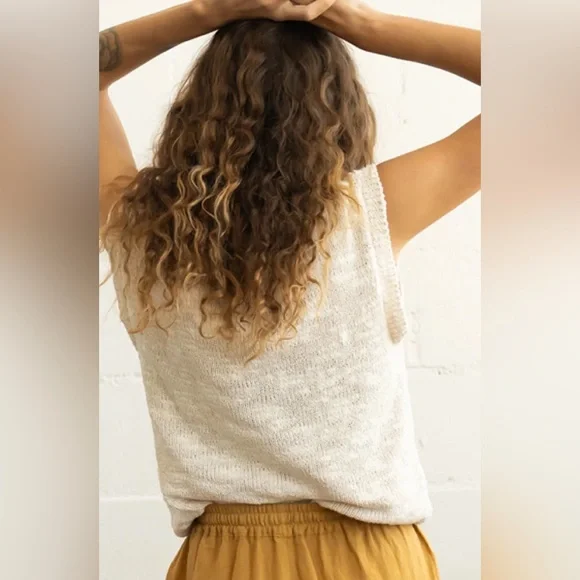 TWOTHIRDS Abang Cotton Sleeveless Knit Top - Ecru - Picture 16 of 16